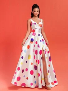 New Elegant Simple Style Evening Dress Woman Formal Ball Gown For Cocktail Party - White - View 8