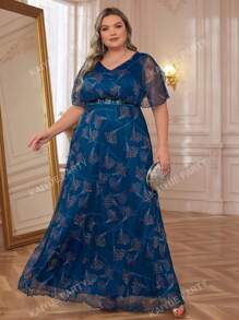 Vestido de noche formal de talla grande para fiestas, bodas y eventos