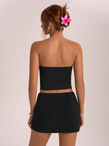 Aloruh Women's Ruched Bust Off-Shoulder Top, Elegant For Vacation, Commute And Party - White - View 2