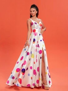 New Elegant Simple Style Evening Dress Woman Formal Ball Gown For Cocktail Party - White - View 5