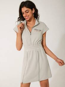 GAWX Artist Casual Stand Collar Loose Fit Cinched Waist Women's Summer Dress, Holiday, Party, Vacation Outfit, Birthday Outfits, Beach, Festival, Ibiza Fits, Western Wear