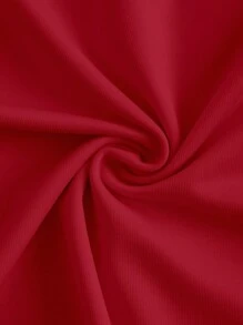 Vintamour Camiseta de manga acampanada con cuello redondo, panel de malla y lazo, ropa de verano, atuendos sexys para salir, blusa roja