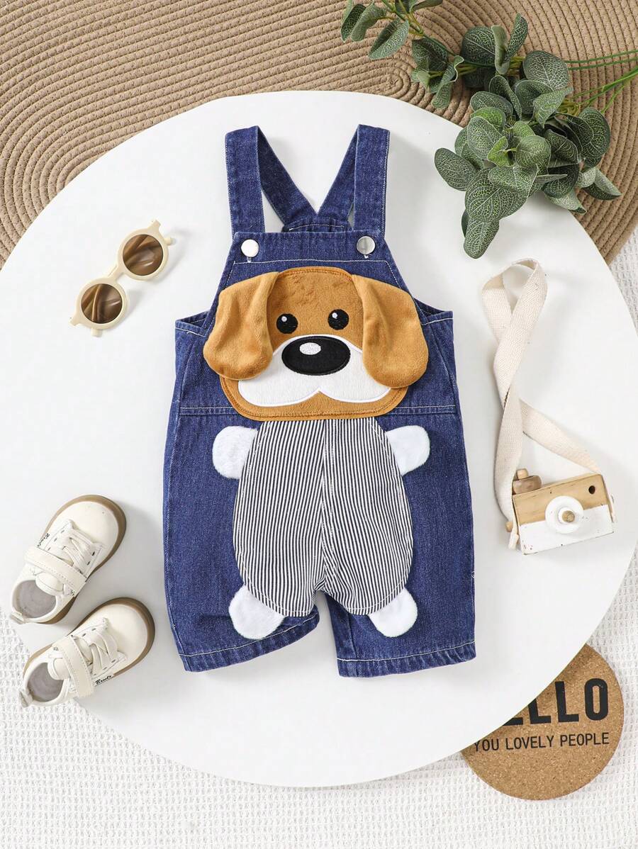Baby Boys' Animal Decorated Romper - Blue - View 1