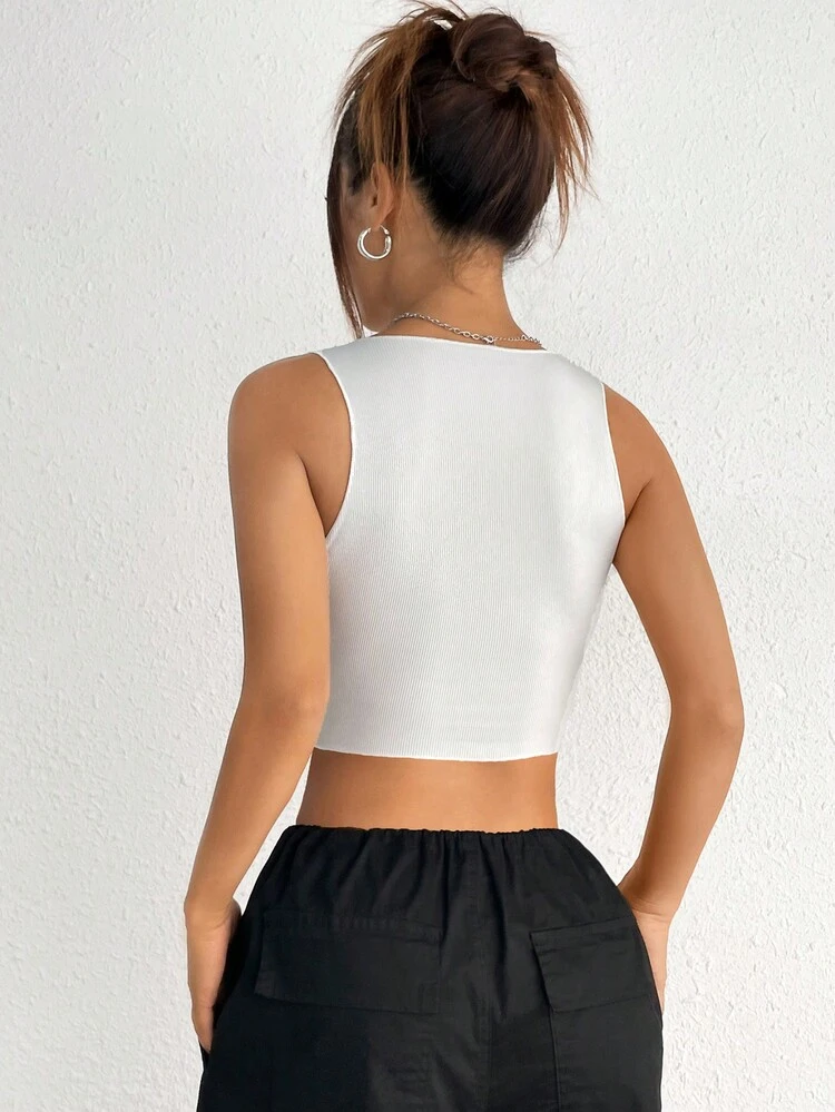Women's Summer Sleeveless Tank Top With Letter Print