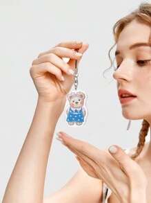 ROMWE Kawaii 可愛卡通熊貓圖案手機掛繩 - 棕色 - 查看 1