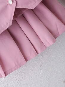 Conjunto de camiseta de niña preadolescente con moño y falda con volantes, femenino y dulce, para primavera/verano