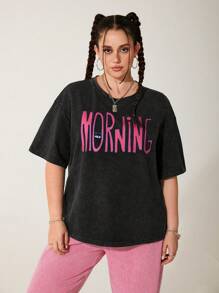 GAWX Artist Loose Fit Long Plus Size T-Shirt With Round Neck, Graphic Tee For Summer, Holiday, Vacation, Spring, Festival, Ibiza Fits