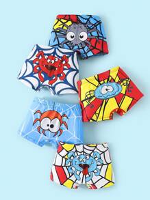 Cueca Boxer Casual Impressa de Aranha em Cartoon para Meninos Jovens
