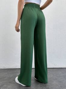 RueChic Women Beige Comfy Comfort Relaxed Relax Fit Pant - Green - View 2