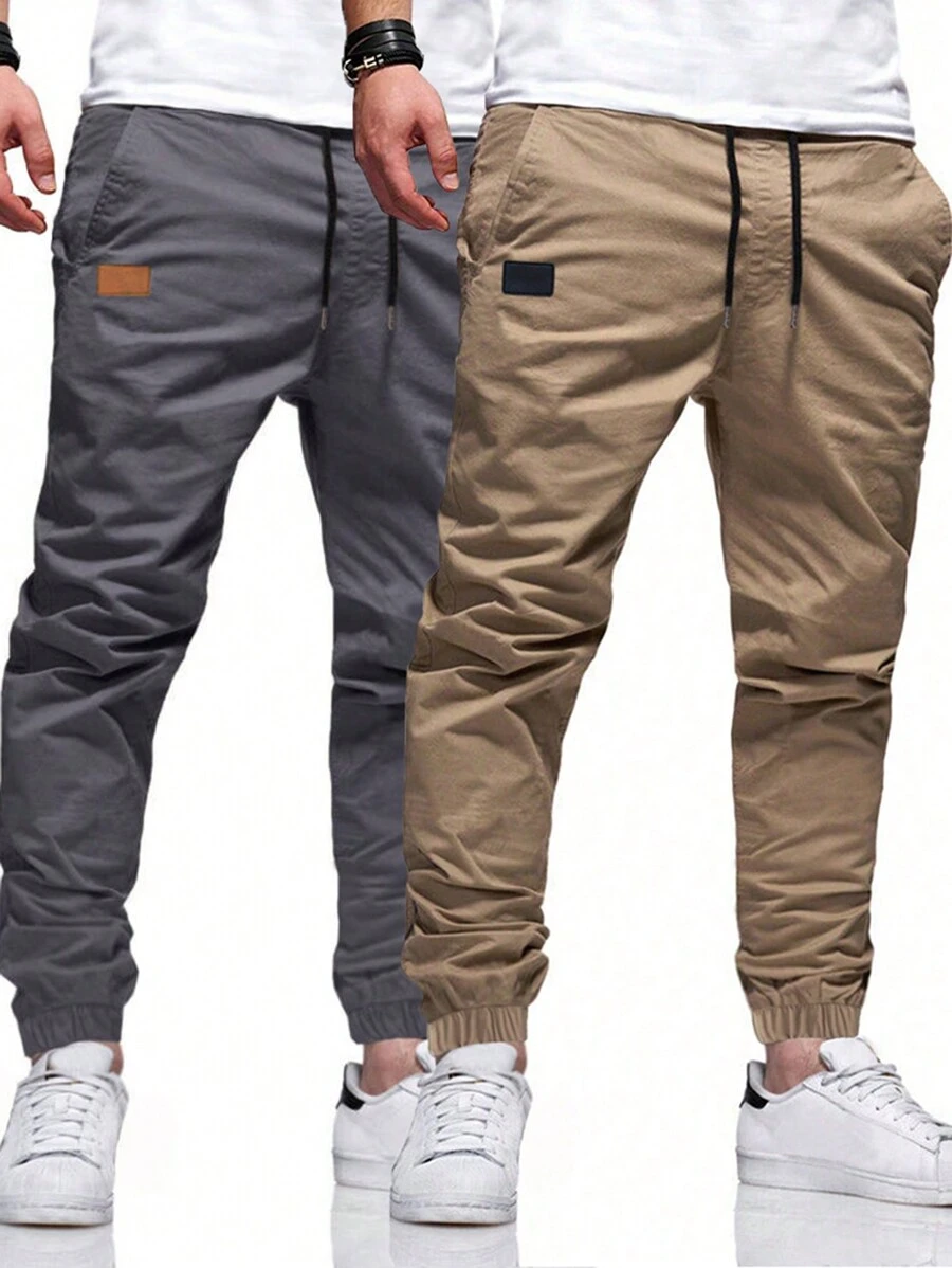 Manfinity Homme Pantalones holgados para hombre con 2 bolsillos oblicuos (2 piezas) - Multicolor - Ver 1