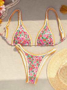 Swim Mod Women's Summer Beach Floral Print Sexy Bikini Set, Random Print - Multicolor - View 6