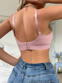 Moonlight&Mama Maternity Solid Color Simple Daily Wear Detachable Bra - Purple - View 2