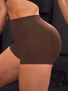 SHEIN Sport Studio Women's Solid Color High Waist Ruched Sports ShortsWomen Sweat Short, Gym Short, Biker Short