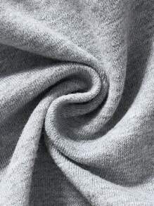 Cozy Pixies Quần short bé trai in chữ và thắt lưng trang trí tương phản - Màu Xám nhạt - Xem 6