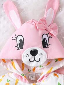 SHEIN Baby Girl Cute Bunny Style Outfit - Pink - View 3
