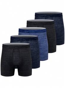 Men's Plain Simple Boxer Briefs For Everyday Wear (5pcs Set)