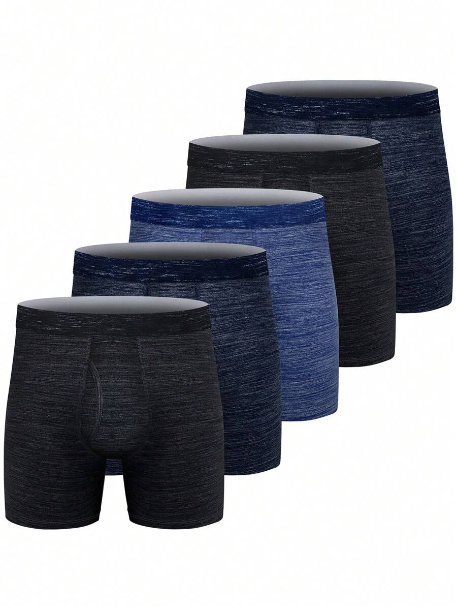 Men's Plain Simple Boxer Briefs For Everyday Wear (5pcs Set)