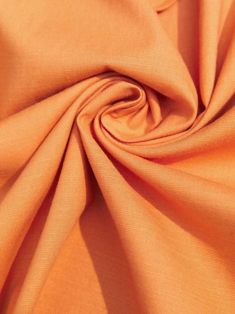 SHEIN Maija 2 In 1 Orange Ladies' Lace-Up Hollow Out Holiday Dress