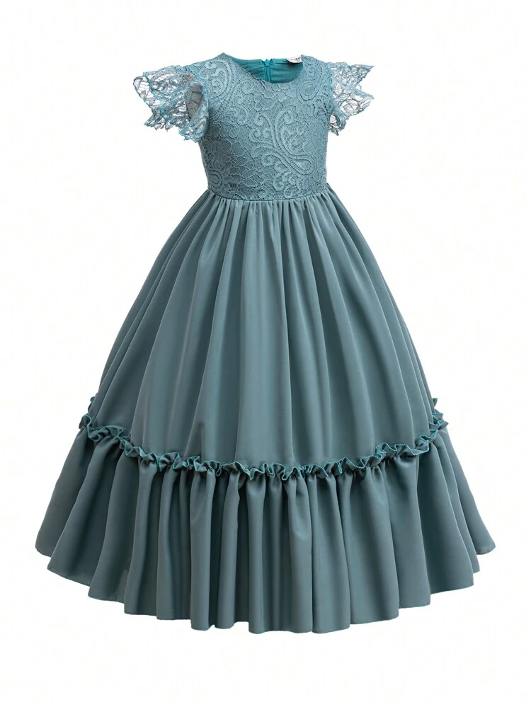 Girls' Elegant Lace Soft Daily/Party/Casual/Outdoor Denim Style Dress