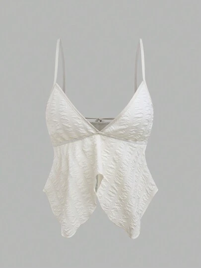 EMERY ROSE 단색 비대칭 헴 여름 탱크 탑