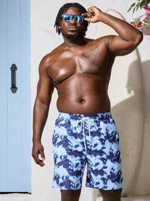 Surfspeed Men's Plus Size Random Printed Beach Shorts - Multicolor - View 4