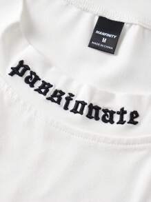 Manfinity LEGND Maglietta casual estiva da uomo a maniche corte con stampa di lettere e scritta "Back to School", adatta per uscire