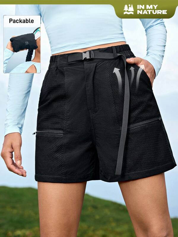 In My Nature Women's Zipper Pocket Casual Outdoor Summer Shorts
