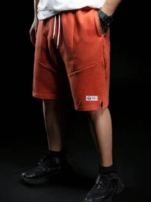 Manfinity Sport Corelite Men's Plus Size Simple Solid Loose Shorts