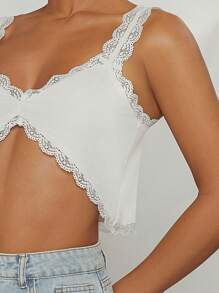 Hauture 背心上衣，配蕾絲修邊細節 - 黃色 - 查看 5