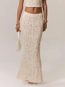 MUSERA Satin Stretch Maxi Skirt Summer Elegant Beach Vacation, Holiday