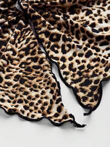 Sweetra Women's Summer Fashion Solid Color & Leopard Print Twisted Bustier Top - Multicolor - View 4