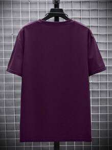 Manfinity Homme 男式夏季純色圓領短袖休閒T恤