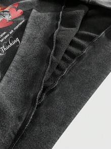 Manfinity VCAY Men's Plus Size Knitted  Casual Hoodie, Ultra Loose Drop Shoulder Fit, Suitable For Autumn And Winter, Daily Wear - Multicolor - View 4