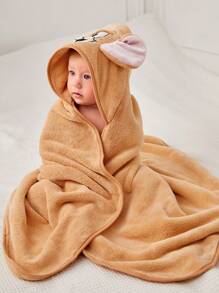 TOM & JERRY X SHEIN 嬰兒卡通珊瑚絨浴巾