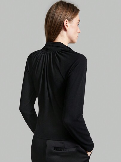 Ontre Women's Solid Color Long Sleeve T-Shirt