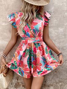 SHEIN LUNE Damski podstawowy kombinezon z nadrukiem w stylu casual