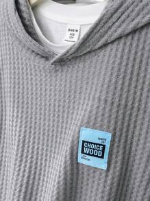 3pcs/Set Tween Boys' Korean Style Loose Short Sleeve T-Shirt, Hooded Vest And Shorts Casual Outfit