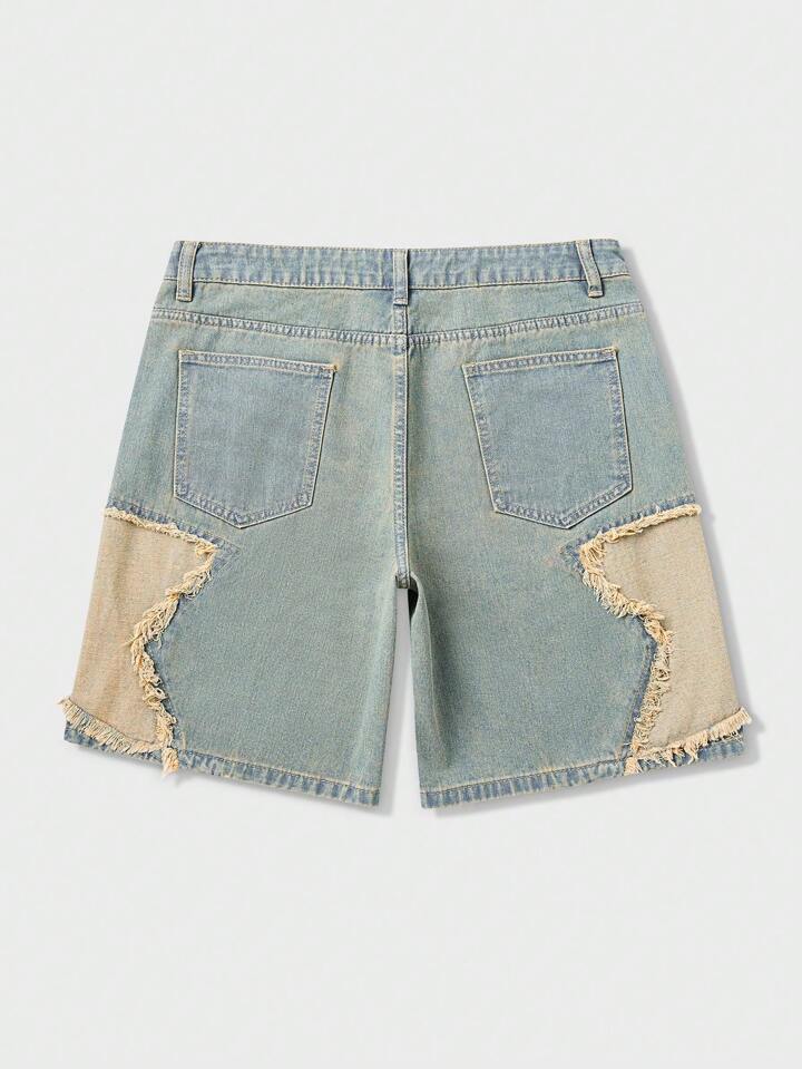 Our Street Life Spring/Summer Graphic Men'S Loose Fit Denim Shorts