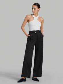 Ontre 女士條紋直筒褲