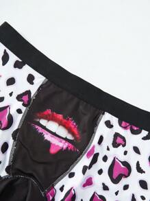 1pc Men's Heart Lips Printed Underwear - Multicolor - View 5