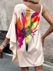 SHEIN LUNE Women's Random Print Simple Daily Summer Dress - Multicolor - View 2