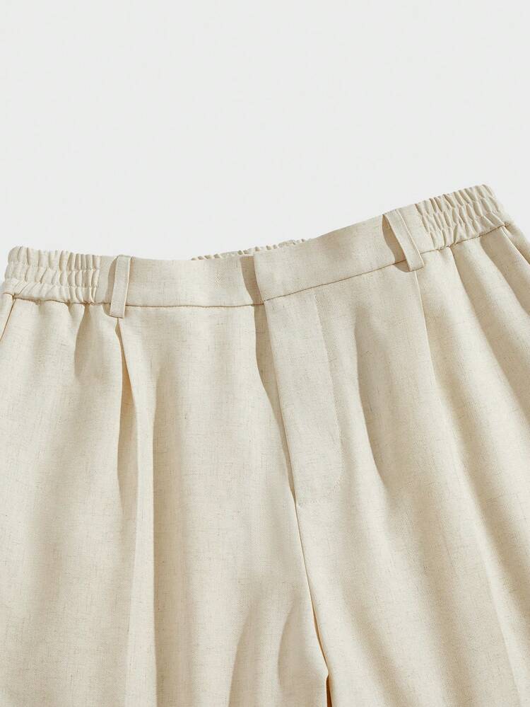 Linen Easy Care Summer Woven Straight Suit Trousers