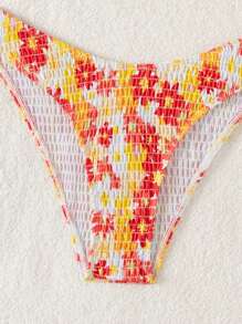 Swim Mod Women's Summer Beach Ditsy Floral One Shoulder Bikini Set, Sexy Two-Piece Bikini Set, Random Print - Multicolor - View 4