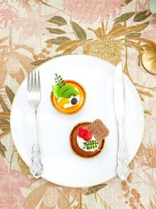 LongNap™ 1 Stück Leinenstruktur Blumenmuster 170GSM dicker rechteckiger Tischdecke, fleckenresistente Tischdecke, knitterfreier dekorativer Stoff elegante Tischdecke für das Essen/Party/Buffet/Hochzeit