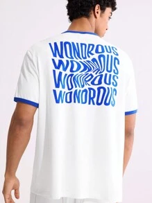 Forever 21 Men's Muscle Fit T-Shirt With Ringer In White With Back Print - White - View 1