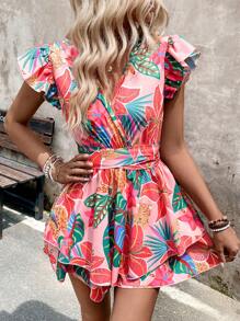 SHEIN LUNE Damski podstawowy kombinezon z nadrukiem w stylu casual