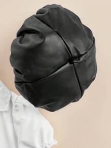 SHEIN 2入組嬰兒女孩校園風泡泡袖襯衫和Pu短褲套裝 - 白色 - 查看 5