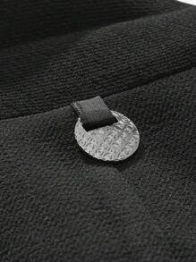 AKNOTIC Business Casual 易護理2入組男士老錢風格商務休閒織物西裝外套和拉鍊腰部長褲套裝，適用於春秋時節，適用於職場 - 黑色 - 查看 9