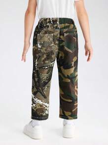 Jungen Street-Style Camouflage Jeans mit Farbblock