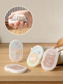 SHEIN Basic living Cartoon Printed Wood Pulp Kitchen Cleaning Cloth